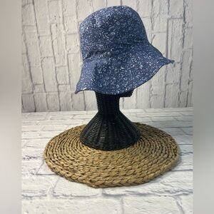 Treasure & Bond Blue Navy Floral/ Striped Bucket Hat